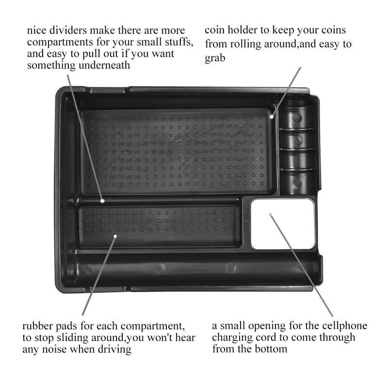 Vesul Center Console Organizer Storage Box Compatible with Nissan Rogue 2014-2020 Rogue Sport 2017-2022 Murano 2015-2024 ABS Insert Tray Organizer Glove Pallet - Image 3